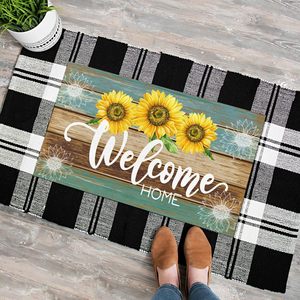 Alfombra de Entrada de Verano Xinglunla, 17 x 29 Pulgadas, Antideslizante, de Franela, Hecha a Máquina, Estilo Vintage Rústico, Girasol Moderno, para Interiores y Exteriores del Hogar - Product Image 4