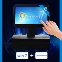 Sistema POS de Pantalla Táctil Dual de 15.6 Pulgadas con Caja Registradora Integrada, Impresora, Escáner, Android/Win10, Wi-Fi 6 y NFC para Comercio Minorista