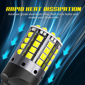 Ampoule LED de frein rouge T20 T25 1157 1156 BA15S 44SMD 3030 blanche 12V DC, lumières de feux de position 3156 3157 - Product Image 6