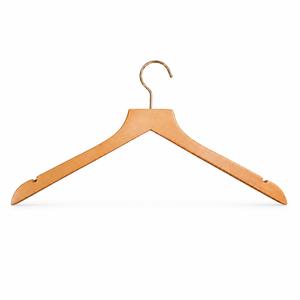 Cintre en bois naturel avec encoches antidérapantes pour l'organisation et le rangement, exporté du Vietnam - Product Image 1