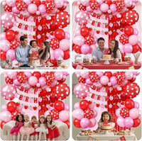 Kits de Décoration d'Anniversaire Fraise en Gros avec Ballons en Aluminium à Pois, Bannière Fraise Sucrée et Décoration de Gâteau