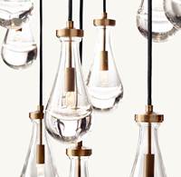 Lámpara de Techo LED Moderna de Lujo, Araña para Decoración del Hogar, Base para Bombilla E26, Iluminación Rectangular de Latón en Espiral para Escaleras