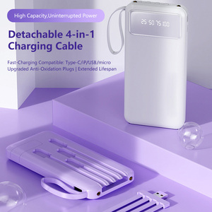 Schitec Ce Fcc Rohs An Toàn Sạc Có Thể Tháo Rời Xây Dựng Trong 4 Trong 1 Cáp 10W 10000MAh Ngân Hàng Điện Cho Du Lịch Di Động Thiết Bị Sạc Điện - Product Image 2