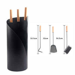 OEM Accept Wood Handle <strong>Fireplace</strong> <strong>Tool</strong> Set <strong>Fireplace</strong> Accessories, Stove <strong>Tools</strong> in 4pc Set with Rust and Corrosion Protection - Product Image 1
