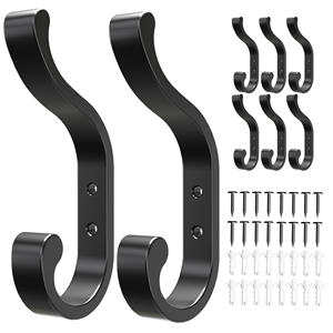 Móc áo treo tường để treo, móc ba lô nặng cho tường, giữ đến 30 LBS, móc treo lớn - Product Image 1