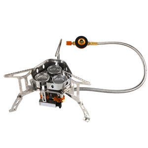 Réchaud à gaz pliable <span class=keywords><strong>portable</strong></span> pour la randonnée en plein air avec allumage piézoélectrique intégré, mini réchauds coupe-vent - Product Image 6
