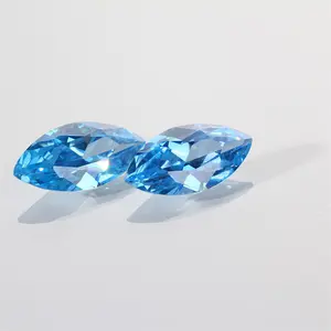 Wholesale Faceted Round Natural Blue Aquamarine Loose Gemstones