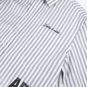 Camisa de manga larga a rayas DTG de algodón 100% con logotipo personalizado <span class=keywords><strong>para</strong></span> hombre, <span class=keywords><strong>camisas</strong></span> informales <span class=keywords><strong>bordadas</strong></span> con estampado cuadrado y cuello cuadrado <span class=keywords><strong>para</strong></span> hombre - Product Image 5