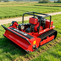 Nouvelle tondeuse robot chenillée télécommandée tout-terrain R100 1m avec moteur diesel 45 °   Climatisation des pentes pour les travaux agricoles