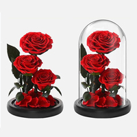 UKIQUEEN Vente en gros de rose conservée rose éternelle en dôme de verre pour les mères et la Saint-Valentin