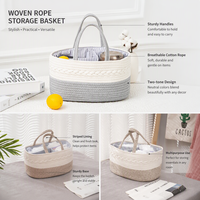 Motif personnalisé Couleurs LOGO Doublure Amovible Corde en Coton Tissé Grand Sacs pour Maman Organisateurs de Couches pour Bébé Panier de Rangement