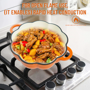 Panela de Ferro Fundido Esmaltada em Formato de Abóbora para Sopa e Cozimento - Atacado - Product Image 4