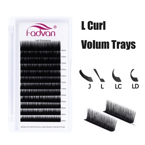 Làm bằng tay tối màu đen 0.07 J Curl dưới Lash phần mở rộng siêu mềm Mink dưới lông mi L Curl 5-6-7mm khối lượng Lash phần mở rộng - Product Image 1