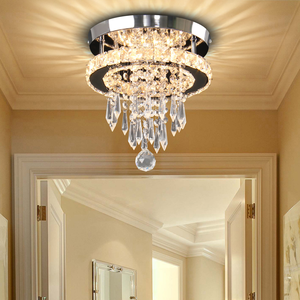 Lustre LED <span class=keywords><strong>rond</strong></span> en cristal de 250 mm de diamètre avec perles pointues, luminaire de plafond encastré pour chambre et restaurant - Product Image 2