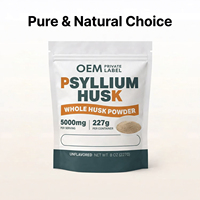 Complément alimentaire en fibres solubles naturelles OEM 5000 mg, poudre de psyllium à 99 % pour le nettoyage du côlon et la détoxification du corps