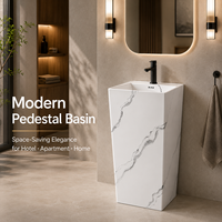 Lavabo sur pied en céramique écologique couleur personnalisée pour projets hôteliers et hospitaliers OEM ODM