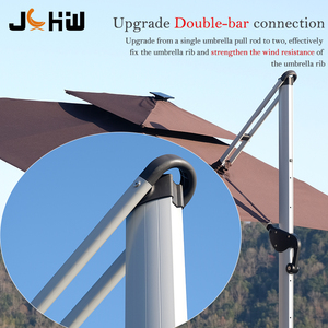 Paraguas de jardín solar LED con carga USB de diseño moderno, precio de fábrica, colorido para restaurante al aire libre, playa, natación, uso en Hotel - Product Image 3