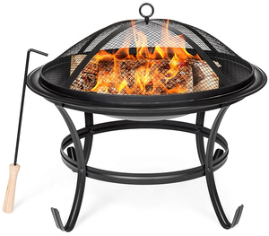 Jardín al aire libre redondo de acero pozo de fuego Metal barbacoa parrilla horno de Alcohol para fogata fuego-bolos quema de carbón para acampar - Product Image 3