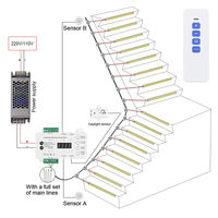 Kit d'éclairage d'escalier LED 5-28 marches avec détecteur de mouvement PIR, éclairage intérieur pour escalier, bande COB 24V