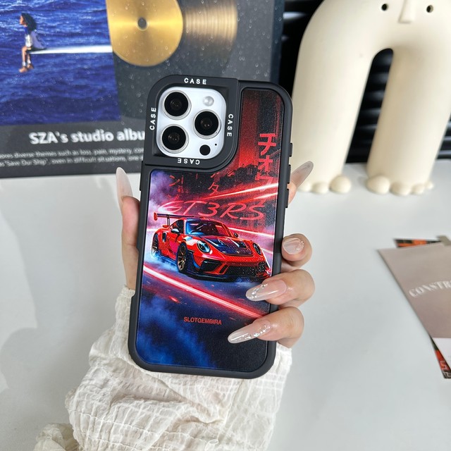 Hot Selling Embossed Print Anti Drop Cool Racing Car Mobile Phone case for iPhone 17 PRO