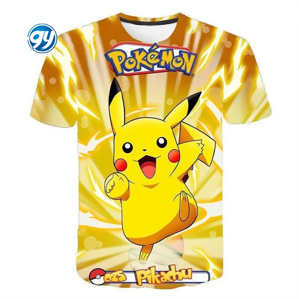 T shirt pokemoned clothes Pet pokemoned 3D Digital Printing Short Sleeve Pikachu Animation Casual T-Shirt