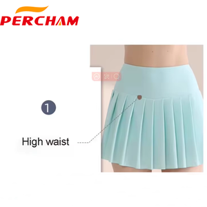 Benutzer definiertes Logo Tennis rock <span class=keywords><strong>2</strong></span>-teiliges Set Slim Fit Tennis rock mit hoher Taille und Handy tasche Outdoor Sport Tennis rock für Frauen - Product Image 2