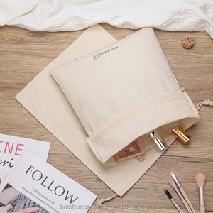 Sacs en toile de coton en gros avec cordon de serrage pour chaussures, sacs cadeaux, sacs à main personnalisés, housses anti-poussière avec impression de logo - Product Image 6