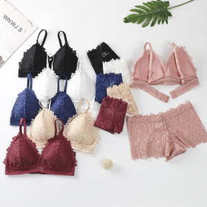 Sexy Lace Ladies Underwear Sleeping Thin Comfortable Bra Panty Suit Woman Colorful Underwear Set