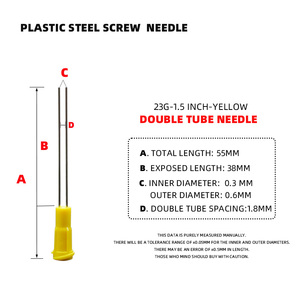 मोटर वाहन पाइप जोड़ों में सीलेंट लागू करने के लिए 23 ग्राम 1.5 इंच प्लास्टिक-स्टील डुअल-ट्यूब स्क्रू-कैप सुई - Product Image 2