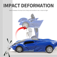 Voiture jouet multifonction à friction, style dessin animé, transformable en une seule touche, ensemble de voitures de police à friction
