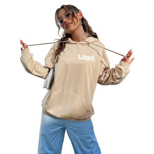 Sudaderas con bolsillos de algodón 100% para mujer, sudaderas informales personalizadas de gran tamaño a la moda - Product Image 5