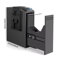 Coffre-fort biométrique à accès rapide avec lecteur d'empreintes digitales/clavier/clé pour table de chevet, lit, bureau