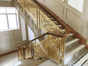 TAKA Nội Thất Bằng Đồng Thau Màu Kim Loại Nhôm Cầu Thang Lan Can Hiện Đại Sang Trọng Cầu Thang Lan Can - Product Image 6