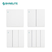 Interrupteurs électriques Shinelite, nouveau design, interrupteurs lumineux 3 gang 4 gang, interrupteurs muraux avec CE CB GCC ROHS
