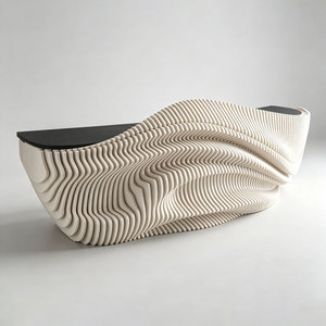Comptoir de réception de luxe en fibre de verre sur mesure, design moderne, pour l'aménagement intérieur des centres commerciaux - Product Image 3