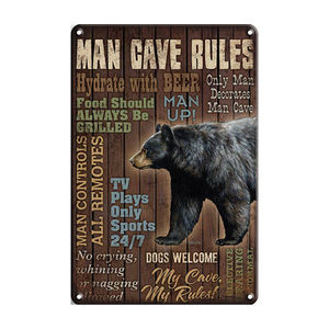Man Cave Rules Live Hunt Nouveau Design Plaque Métallique Hero Tin Poster Open Signs for Room Garage - Product Image 6
