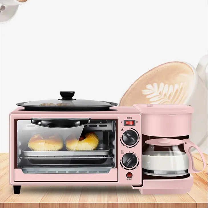New 3 in 1 Breakfast machine,cooking bread maker with drip coffee and frying pan/