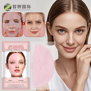 Private Label Natural Hydro gel Gesichts blatt maske Korean Real Deep Hydrat ing Overnight Bio Collagen Pink Gesichts maske - Product Image 1