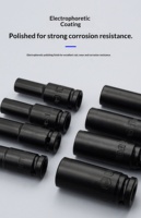 WEIDA WH07044 3Pcs 1/2" Drive Cr-Mo Heavy Duty Thin Wall Wheel Protector Impact Socket Set untuk Mobil 17mm 19mm 21mm Peralatan