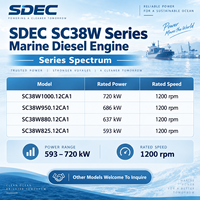 Moteur marin SDEC SC38W950.12CA1 933HP 686kW à refroidissement intermédiaire, à commande électronique, pour navire de transport, remorqueur et bateau de travail