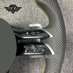 พวงมาลัยเย็บสีเหลืองคาร์บอนไฟเบอร์สำหรับ <span class=keywords><strong>Mercedes</strong></span> Benz <span class=keywords><strong>Amg</strong></span> W463 W219 W211 W209 <span class=keywords><strong>W223</strong></span> C E-G-Class - Product Image 3