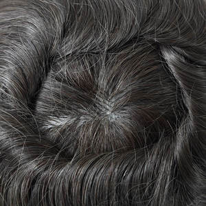 Prothèse capillaire pour homme en <span class=keywords><strong>cheveux</strong></span> naturels indiens 100% vierges 12A, ultra-fine, avec base en dentelle et PU, ondulation naturelle, densité 90% - Product Image 4