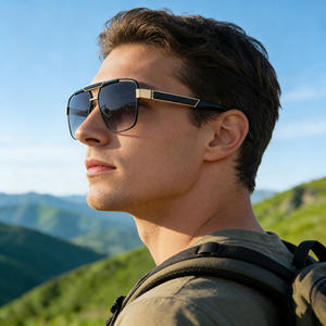 Gafas de sol Lanvin con montura cuadrada para hombre, lentes polarizadas UV400 de PC, montura de plástico y metal negro, gafas de sol para conducir al aire libre - Product Image 3