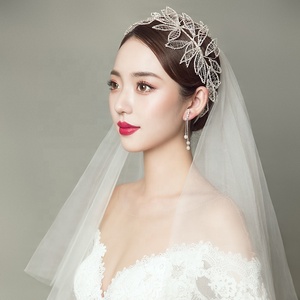 Handmade Rhinestone Chain Silver Leaf <strong>Hair</strong> <strong>Accessories</strong> <strong>Women</strong> <strong>for</strong> Bridal Wedding - Product Image 3