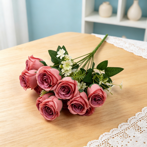 Expédition immédiate - <span class=keywords><strong>Bouquet</strong></span> <span class=keywords><strong>de</strong></span> fleurs artificielles <span class=keywords><strong>en</strong></span> soie réaliste, mini-rose impériale à 12 tiges, style nordique, livraison rapide <span class=keywords><strong>en</strong></span> <span class=keywords><strong>ligne</strong></span> pour Noël - Product Image 3