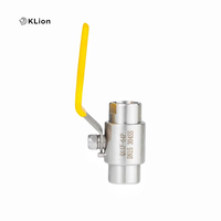 Válvula de Bola de Gas de Alta Presión y Alta Temperatura de Acero Inoxidable 304/316 KLION, Conexión Roscada NPT, Certificación ISO9001 y CE, OEM