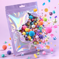 Sacs de présentation transparents holographiques haut de gamme avec fermeture éclair refermable et trou Euro pour cosmétiques, outils de beauté, vente au détail et fournisseur en gros