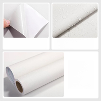 Rouleau de papier peint imperméable autocollant à peler et à coller en vinyle de couleur unie blanche Oron Deco pour chambre à coucher