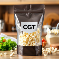 Vente en gros de sachets debout recyclables refermables en PE-BD personnalisables Sac en plastique zip-lock pour pop-corn biscuit biscuit bonbon saccadé