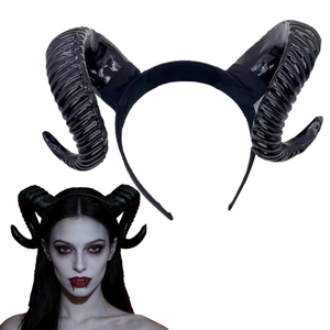 Diadema con Cuernos de Oveja Negra, Diadema de Demonio, Accesorio de Disfraz para Adultos, Cosplay, Halloween, Fiesta, Accesorio para Fotos, para Eventos de Disfraces - Product Image 1